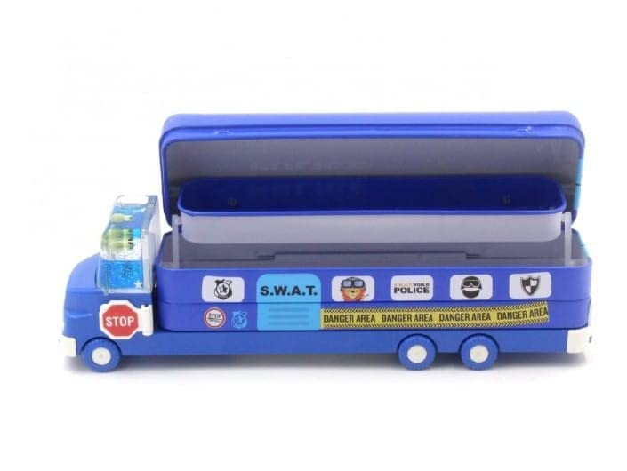 4568 Double Decker Magic Truck Compass Multi Level Metal Truck Compass Pencil Case with Movable Wheels & Sharpener (Mix Design) 4568 Double Decker Magic Truck Compass Multi Level Metal Truck Compass Pencil Case with Movable Wheels & Sharpener (Mix Design)